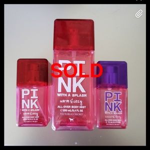 * SOLD * PINK body spray bundle